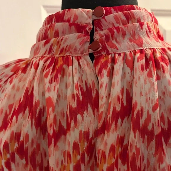 Jade Red and White Long Sleeve Dress - Picture 7 of 9